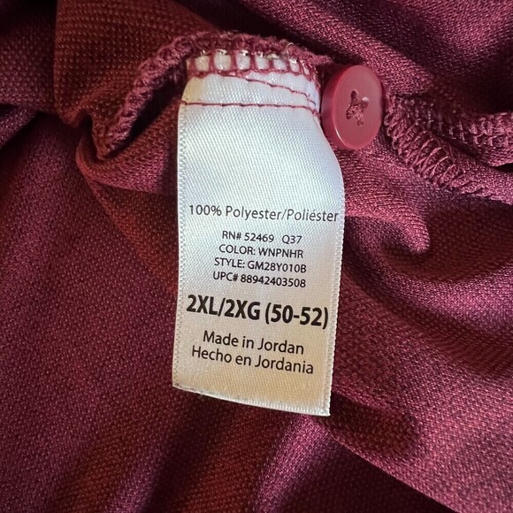 Mens T-shirt plus red vine short sleeve sport casual button size 2XL/2XG (50-52) - Picture 11 of 12